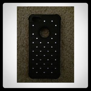 iPhone 5C hard silicone case with diamonds