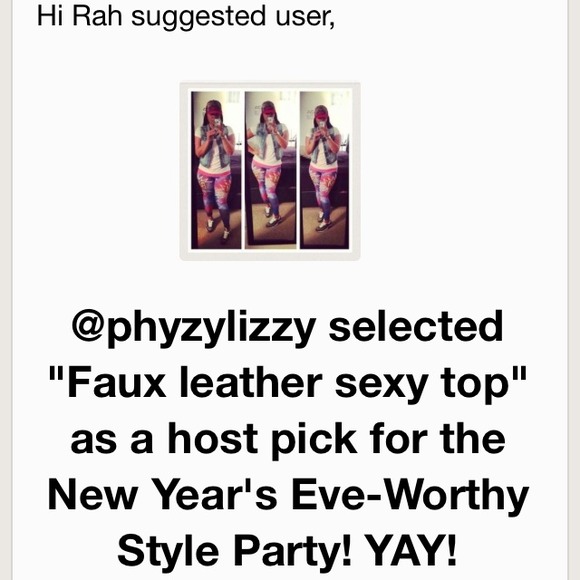 Faux leather sexy top Host Pick 12/15/14 - Picture 3 of 4