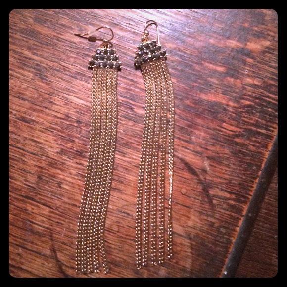 Gold tassel earrings