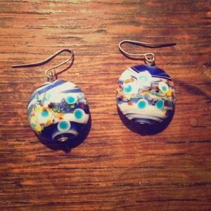 Colorful dangle earrings