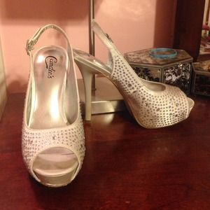 Silver studded heels