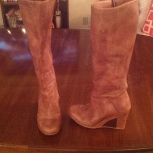 Authentic leather and sheepskin UGG knee boots