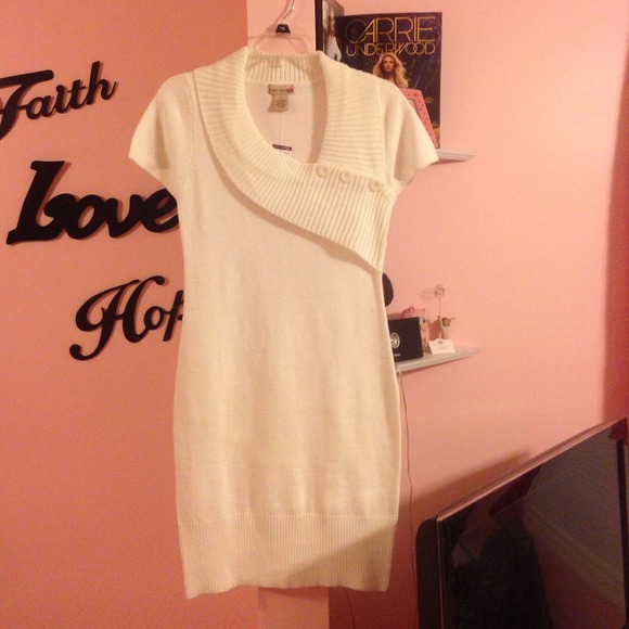 Cream sweater dress