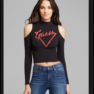 Black long sleeve Crop top from GUESS🎉