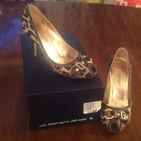 Authentic dolce & gabbana Leopard print peeptoes - Picture 1 of 3