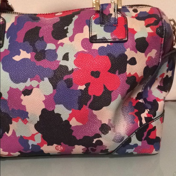 Tory Burch Robinson Duriez Print Satchel Handbag - Picture 2 of 4