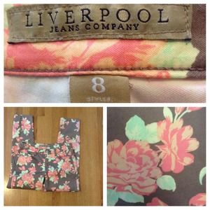 Liverpool Jeans Company Floral Skinny Ankle Pant