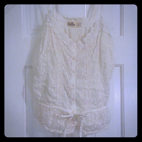 Embroidered white tank top