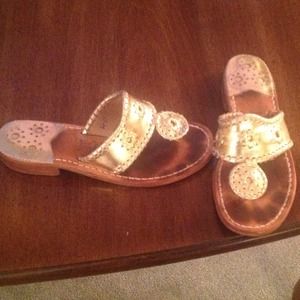 Authentic Jack Rogers gold sandals