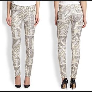 {7FAM} Graphic Snake-skin Jeans