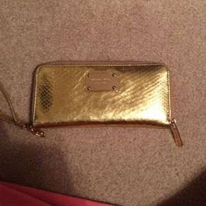 Gold Micheal Kors wristlet
