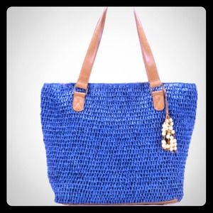 STRAW STUDIOS TOTE.  Ocean Blue. Resort friendly.