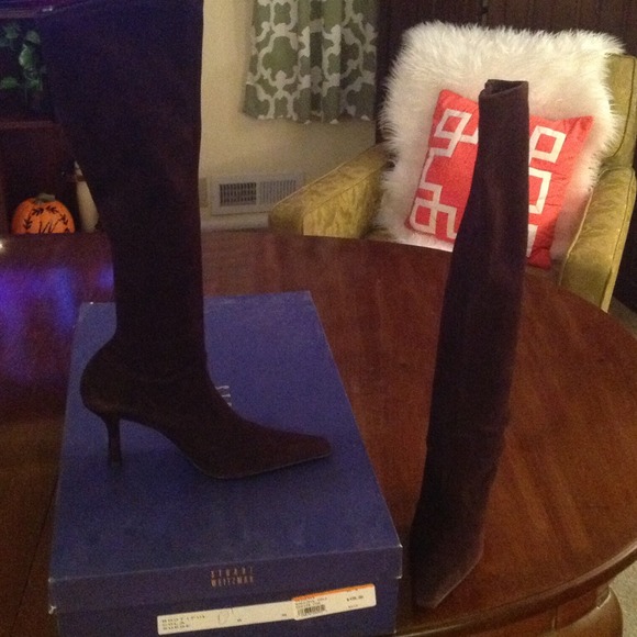 Authentic Stuart Weitzman brown suede knee boots - Picture 1 of 3
