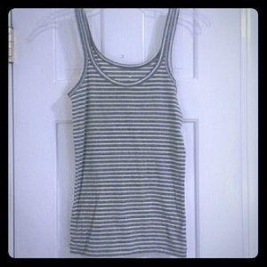 Fitted striped tank with sparkles