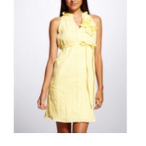 JONATHAN MARTIN Tie-waist Dress. Canary Yellow