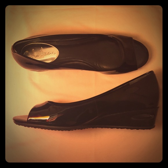 Cole Haan Patent Leather PeepToe Wedges w/ NikeAir
