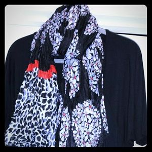 Red white and black scarf