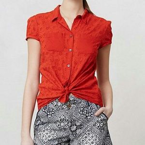 Anthropologie Mia Eyelet Buttondown
