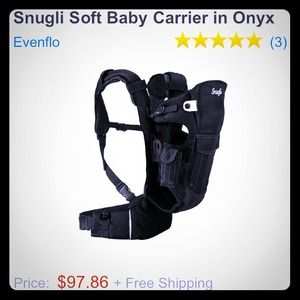 Snugli soft baby carrier in onyx