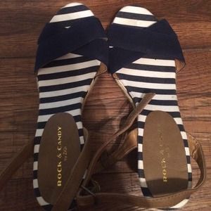 Navy and white heels