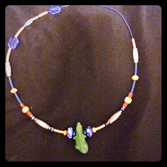 Custom hand made florida gator necklace