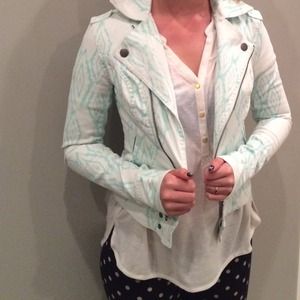 Light Turquoise Fitted Jacket