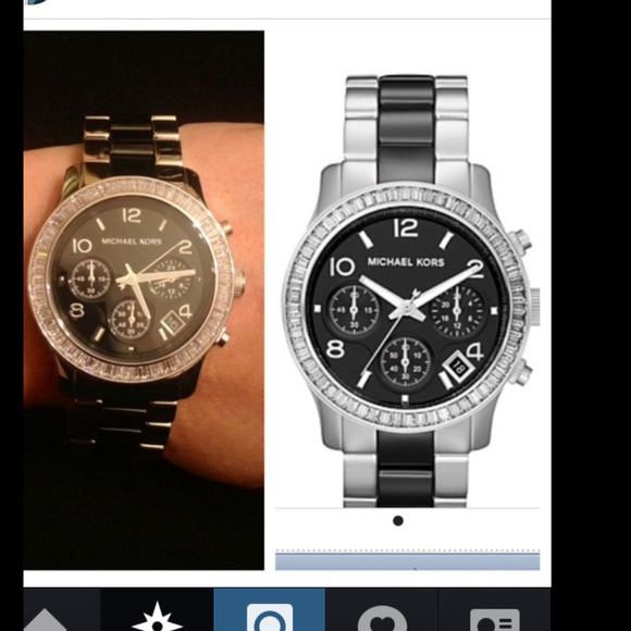 Michael Kors Watch silver two tone black gunmetal