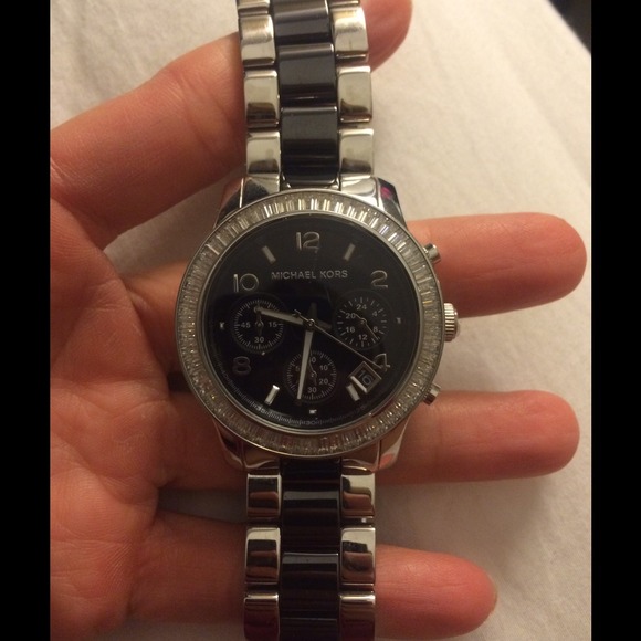 Michael Kors Watch silver two tone black gunmetal main image 4