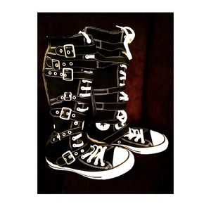 Converse with belts and buckles💀