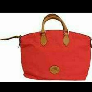Red and brown Dooney & Bourke purse