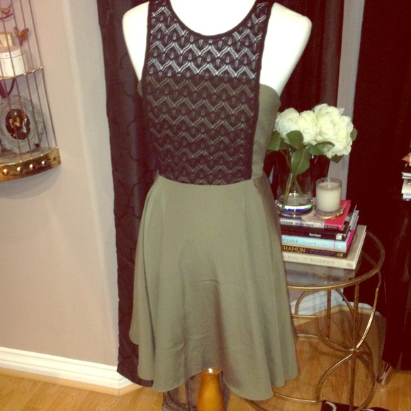 Beautiful green and black lace Dress!
