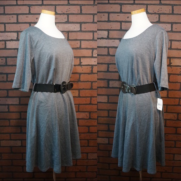 ❎SOLD❎NWT Ruby Rox Charcoal Gray Belted Dress 16 - Picture 3 of 4