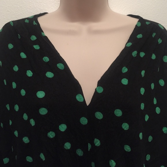 Plieone Polka Dot Batwing Shirt M - Picture 3 of 4