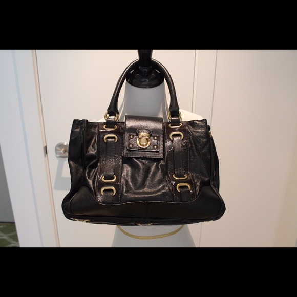 Marc Jacobs black leather satchel