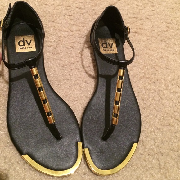 Gold Strap Vita ShoesBlack Poshmark Sandals Dolce And T Iv6fgYyb7