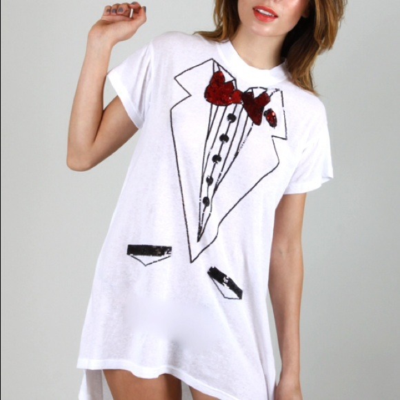 Wildfox White Label Sequined Tuxedo Shirt