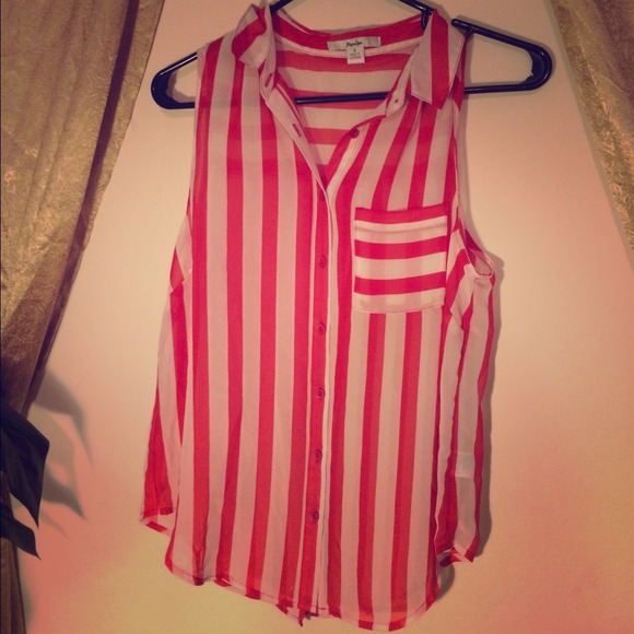 Papaya silk shirt. Backless