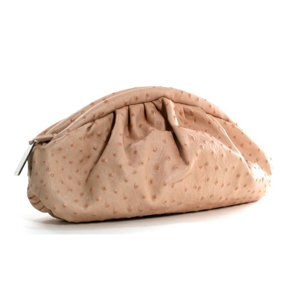 Furla Blue Ostrich Clutch