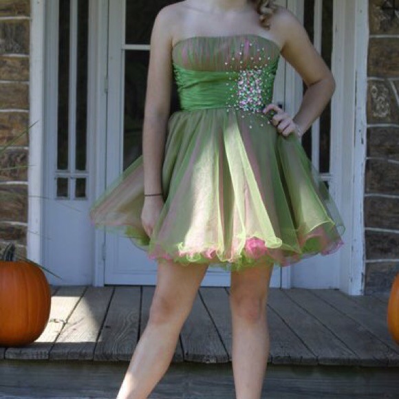 Authentic Sherri hill green/pink prom dress sz 4