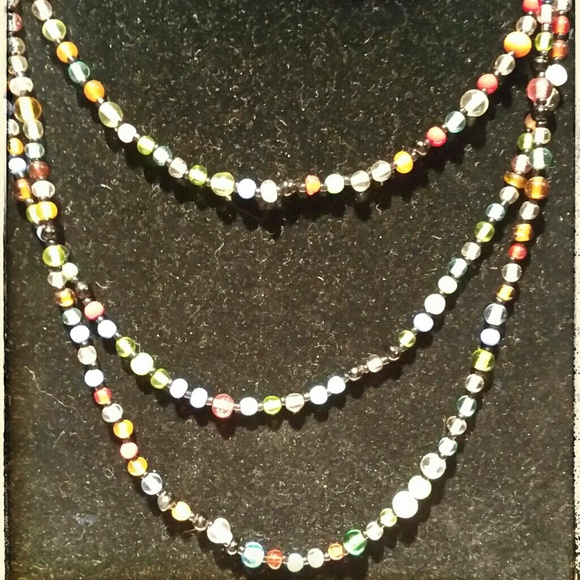 57"L Beaded Multicolored  Boho Necklace NEW
