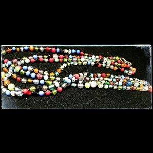 57"L Beaded Multicolored  Boho Necklace NEW