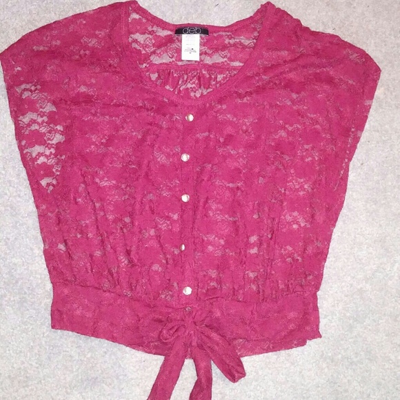 Maroon Lace Top