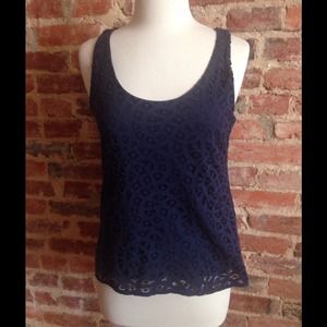Navy blue lace tank