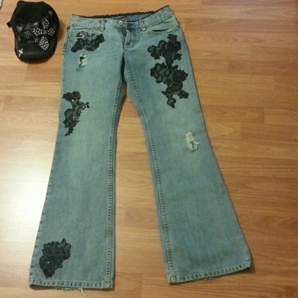 RARE!! X2 lace Jeans!SALE!