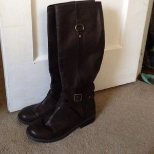 Brown riding boots