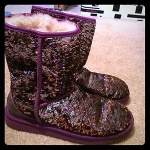 Purple sparkly ugg boots