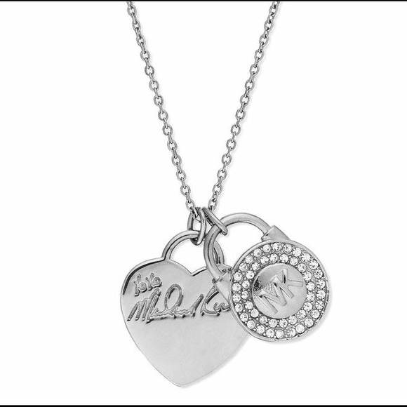 Michael Kors Silver Heart and Luck Charm Necklace