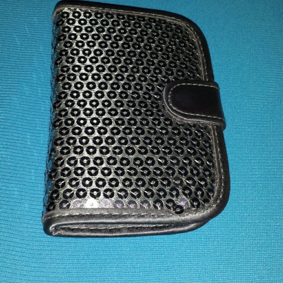 Sequin case with mini make up brushes