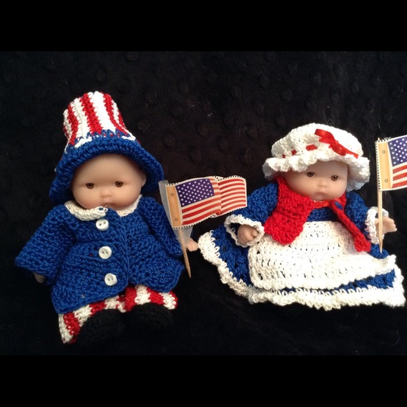 5 inch dolls with Uncle Sam and Betsy Ross outfit