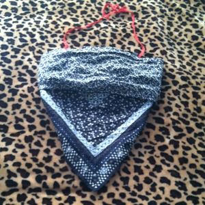 Bandana shirt blues with red holter string